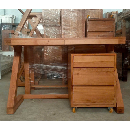 Solid Oak Z : Bộ Bàn Máy Tính Gỗ Sồi Kèm Tủ Hồ Sơ